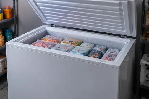 Kapağı açık sandık tipi derin dondurucu